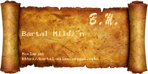 Bartal Milán névjegykártya