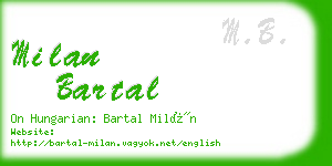 milan bartal business card